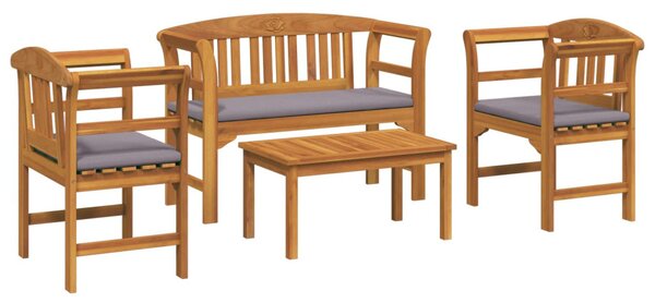 Kerti rózsa fotel szett párnával 4 pcs Tömör Akácfa