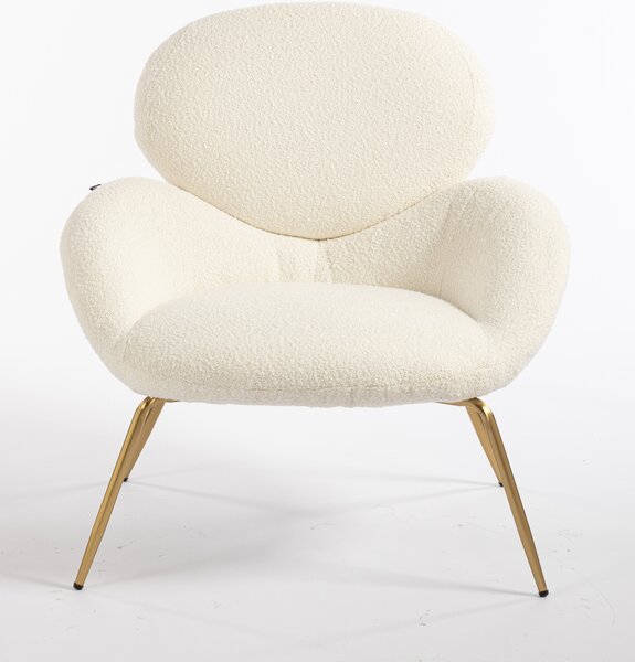 HR2045 Krémszínű modern boucle szék arany lábbal