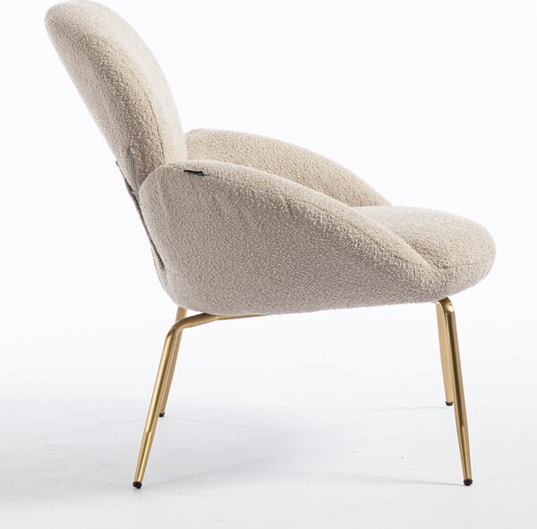 HR2045 Latte modern boucle szék arany lábbal