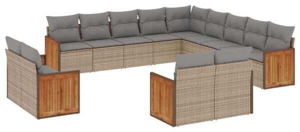 VidaXL Polyrattan Kerti Ülőgarnitúra - 13 részes, Bézs