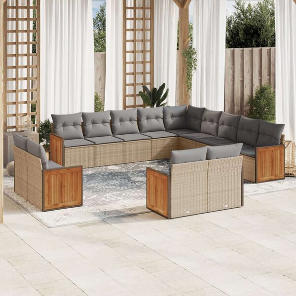 VidaXL Polyrattan Kerti Ülőgarnitúra - 13 részes, Bézs