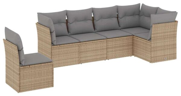 VidaXL Polyrattan Kerti Ülőgarnitúra - Bézs - 6 részes