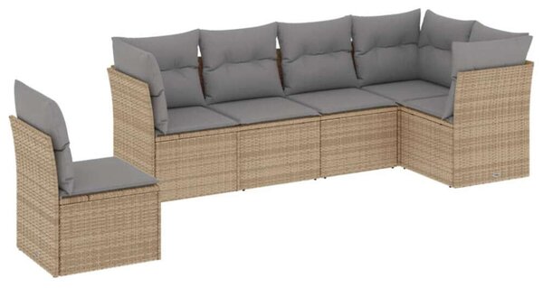 VidaXL Polyrattan Kerti Ülőgarnitúra - Bézs - 6 részes