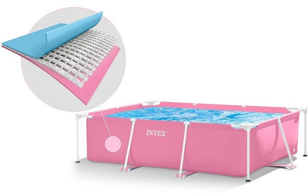 INTEX Metal medence 220 x 150 x 60 cm, rózsaszín (28266)