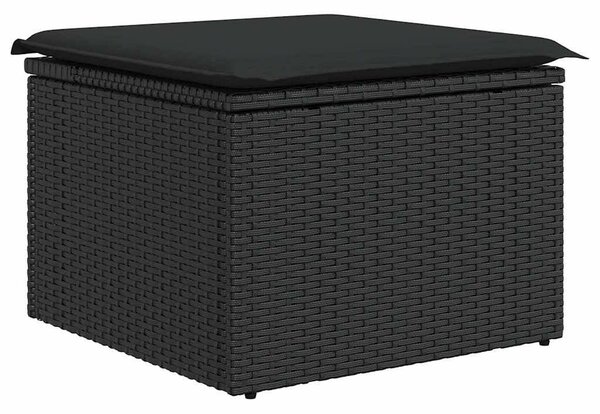VidaXL Polyrattan Kerti Ülőgarnitúra - 7 részes - Fekete