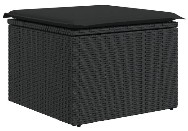 VidaXL 5 részes fekete polyrattan kerti kanapészett párnákkal