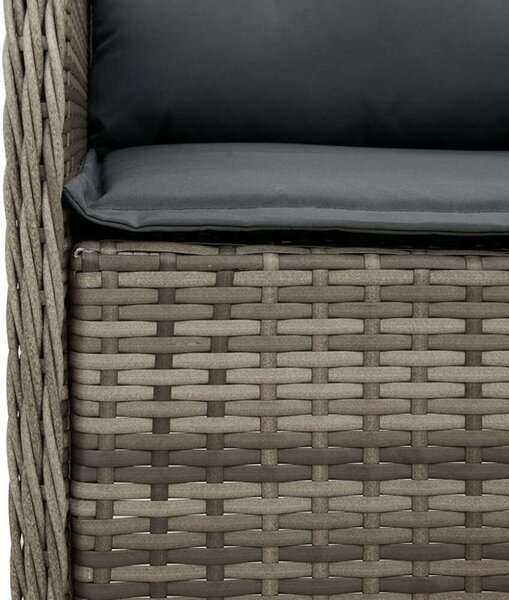 VidaXL Polyrattan Kerti Étkezőgarnitúra - 9 részes - Szürke