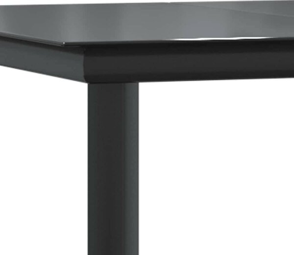 7 észes barna polyrattan üveg kerti étkezőgarnitúra