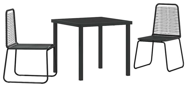 Kert étkező szett 3 pcs Fekete Porszórt acél