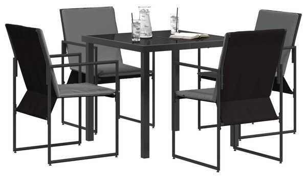 Kert étkező szett 5 pcs Fekete és Antracit 80 x 80 x 73 cm