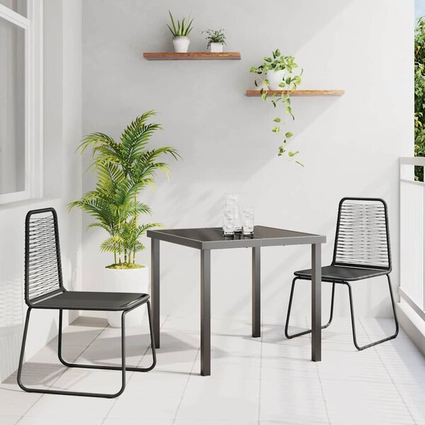 Kert étkező szett 3 pcs Fekete Porszórt acél