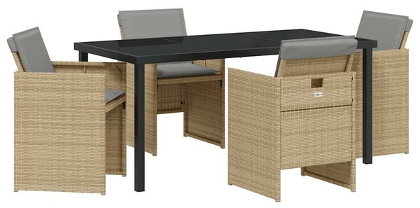 Kert étkező szett 5 pcs Bézs polirattan