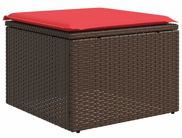 4 db barna polyrattan kerti kanapégarnitúra párnákkal