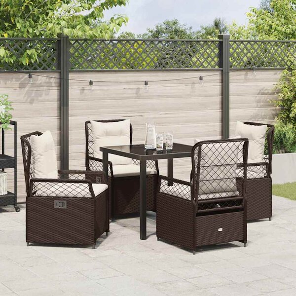 Kert étkező szett 5 pcs Barna polirattan