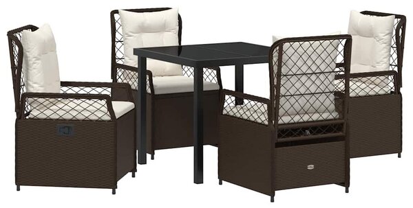 Kert étkező szett 5 pcs Barna polirattan