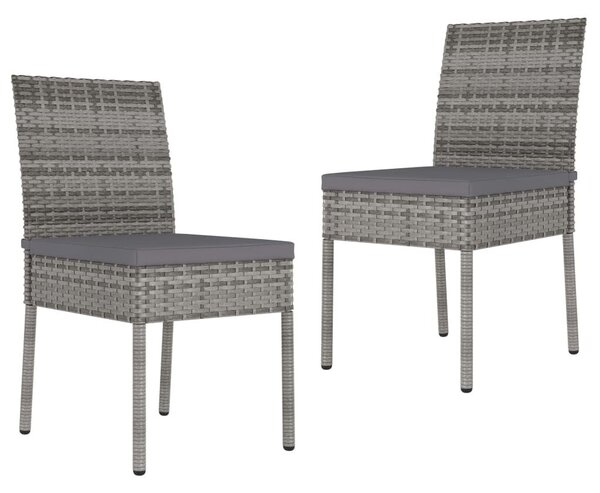 3 részes szürke polyrattan kerti étkezőgarnitúra