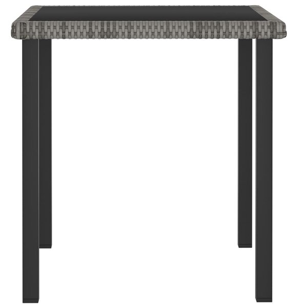 3 részes szürke polyrattan kerti étkezőgarnitúra