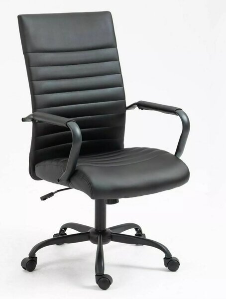 Q-306 Ergonomikus Műbőr Forgószék Fekete TILT