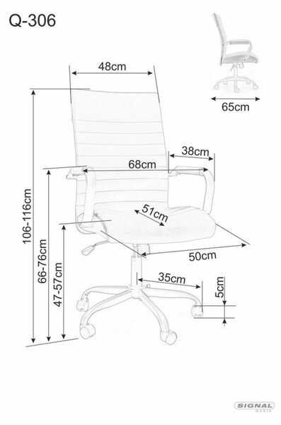 Q-306 Ergonomikus Műbőr Forgószék Fekete TILT