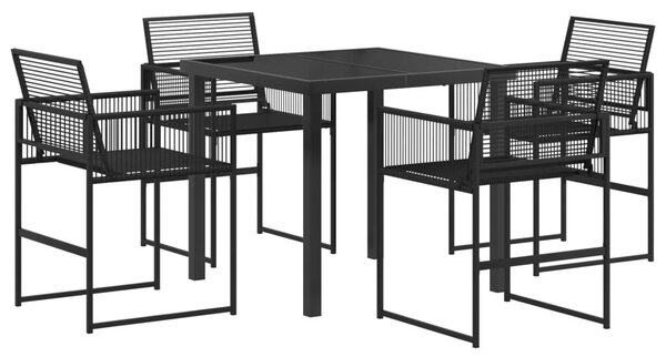 Kert étkező szett 5 pcs Fekete polirattan