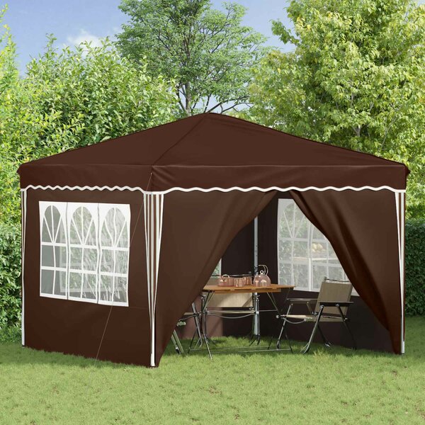 VidaXL Parti sátor 288 x 288 x 245 cm Barna Oxford Szövet