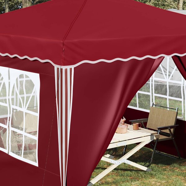 VidaXL Parti sátor 288 x 288 x 245 cm Burgundi Oxford Szövet