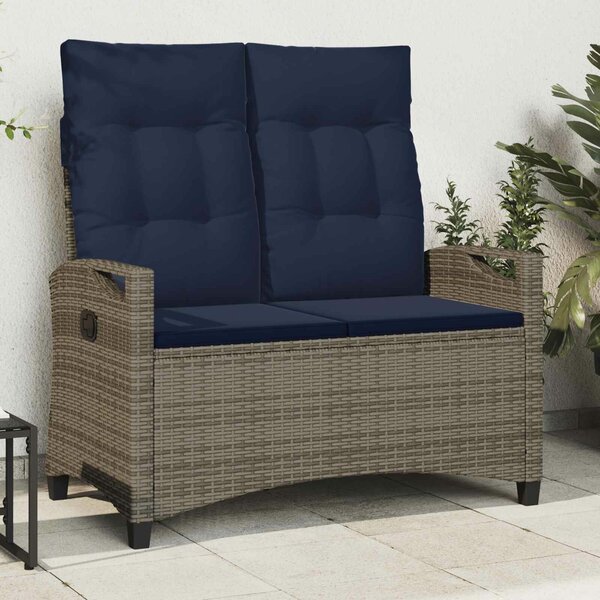 VidaXL Kerti pad párnával 105 x 60 x 112 cm acél