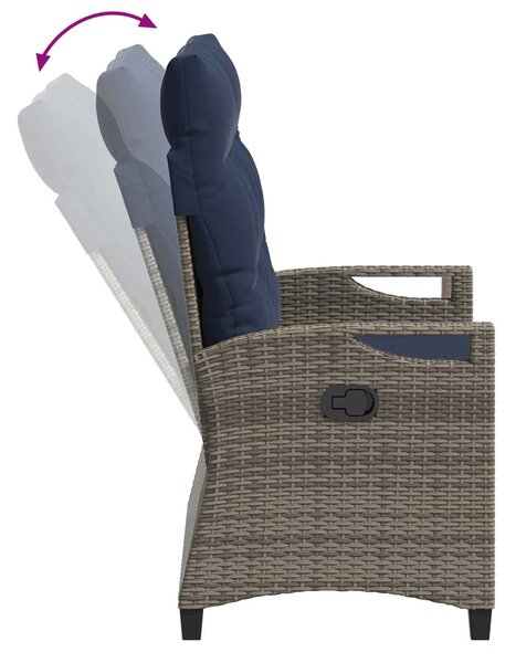 VidaXL Kerti pad párnával 105 x 60 x 112 cm acél