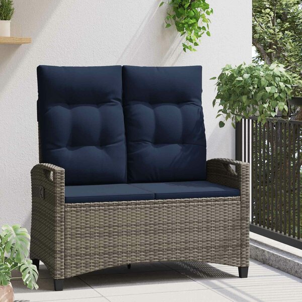 VidaXL Kerti pad párnával 105 x 60 x 112 cm acél