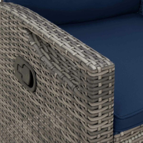 VidaXL Kerti pad párnával 105 x 60 x 112 cm acél