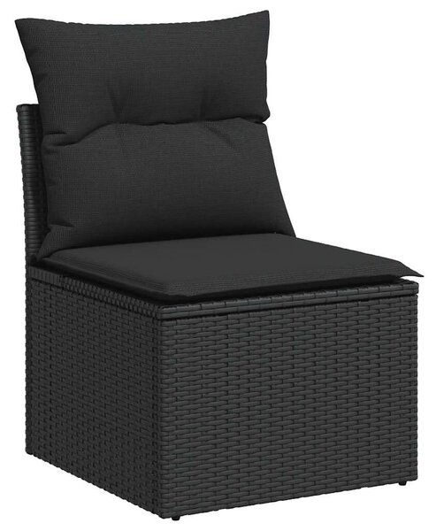VidaXL Polyrattan Kerti Ülőgarnitúra - 7 részes - Fekete