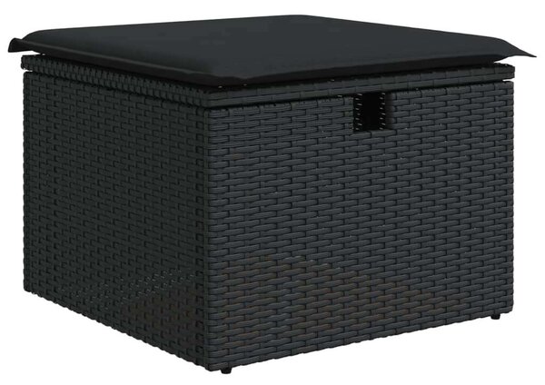 VidaXL Polyrattan Kerti Ülőgarnitúra - 9 részes - Fekete