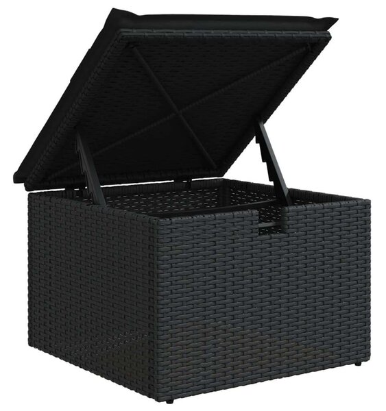 VidaXL Polyrattan Kerti Ülőgarnitúra - 9 részes - Fekete