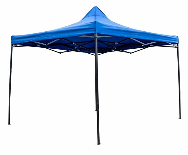 Kerti fém pavilon sátor, vízálló, 3x3 m, kék, teleszkópos lábak