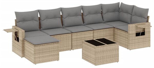 VidaXL Polyrattan Kerti Ülőgarnitúra - 8 részes - Bézs