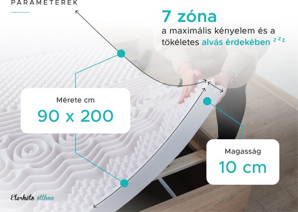 Hab matrac DELUXE 90 x 200 cm Matracvédő: Matracvédő nélkül