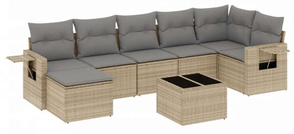 VidaXL Polyrattan Kerti Ülőgarnitúra - 8 részes - Bézs