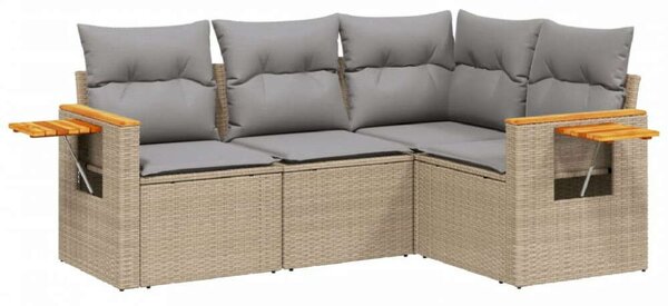 VidaXL Polyrattan Kerti Ülőgarnitúra - 4 részes - Bézs