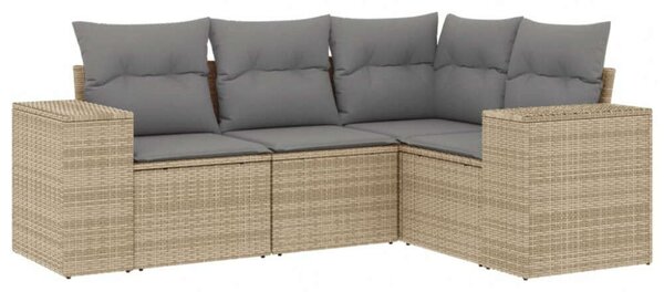 VidaXL Polyrattan Kerti Ülőgarnitúra - 4 részes - Bézs
