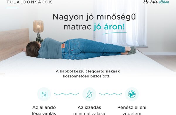 Hab matrac DELUXE 90 x 200 cm Matracvédő: Matracvédő nélkül