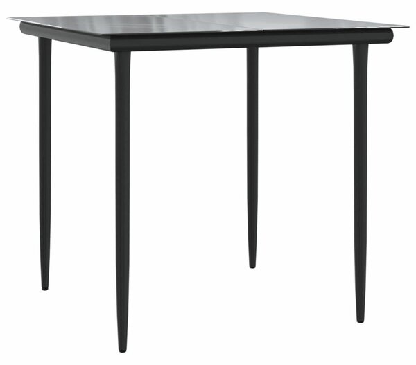 VidaXL 3-részes polyrattan és acél kerti étkezőgarnitúra párnával