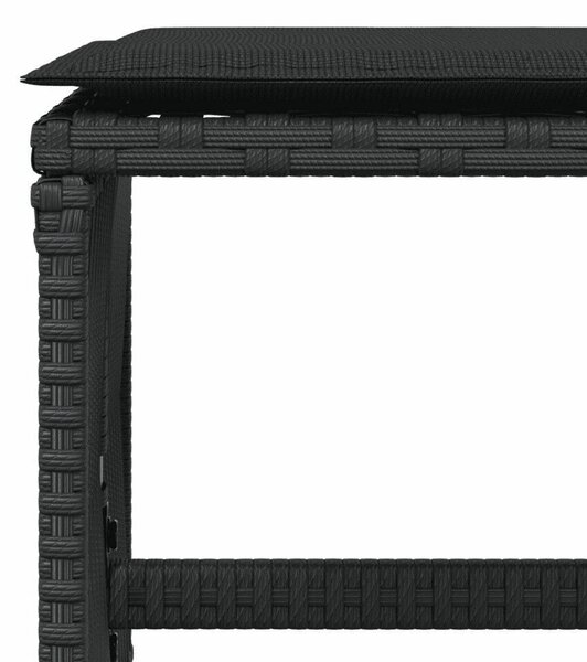 VidaXL 11 részes fekete polyrattan kerti étkezőgarnitúra párnákkal