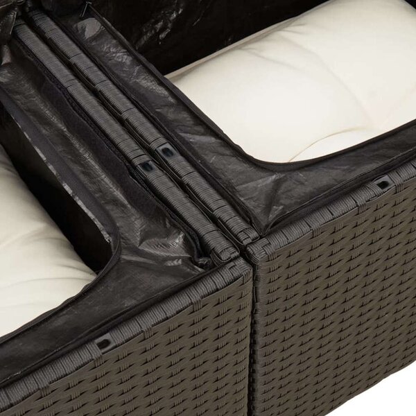 VidaXL Polyrattan Kerti Ülőgarnitúra - 9 részes - Fekete