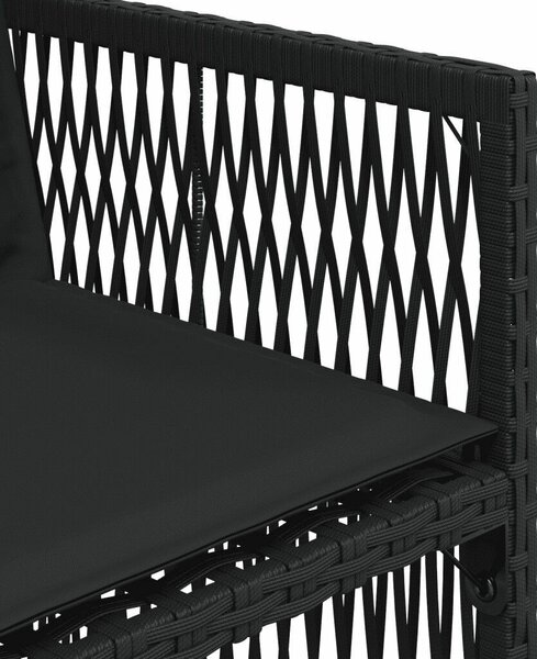 VidaXL 11 részes fekete polyrattan kerti étkezőgarnitúra párnákkal