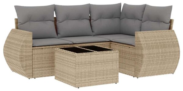 VidaXL Polyrattan Kerti Ülőgarnitúra - 5 részes, Bézs