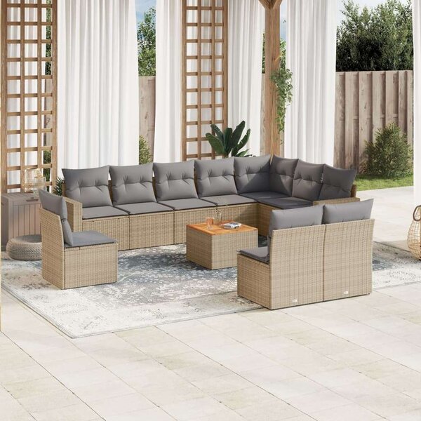 VidaXL Polyrattan Kerti Ülőgarnitúra - 11 részes