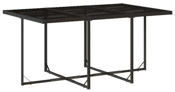 VidaXL 11 részes fekete polyrattan kerti étkezőgarnitúra párnákkal