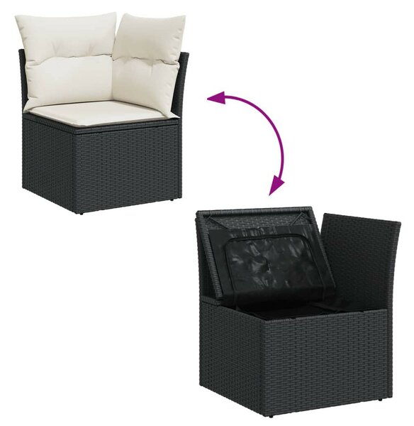 VidaXL Polyrattan Kerti Ülőgarnitúra - 10 részes - Fekete