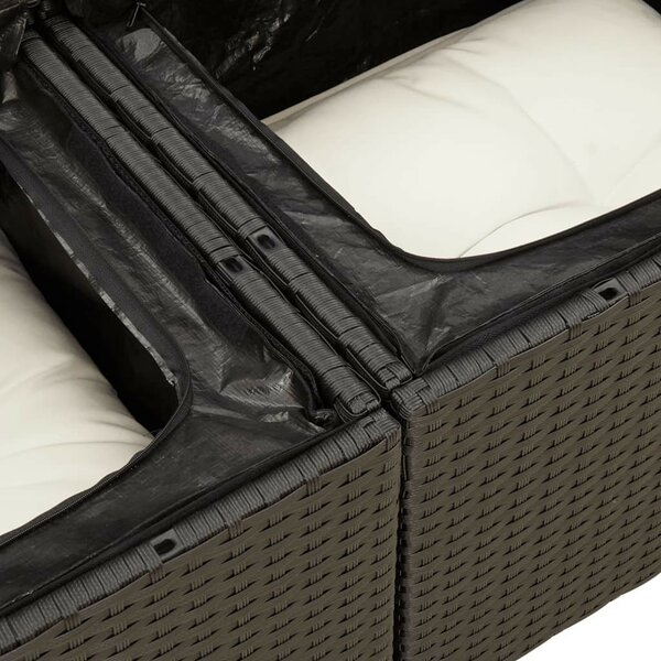 VidaXL Polyrattan Kerti Ülőgarnitúra - 10 részes - Fekete