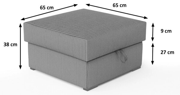 Taburet SMART COSARO tárolóhellyel 65x65 cm, mentás
